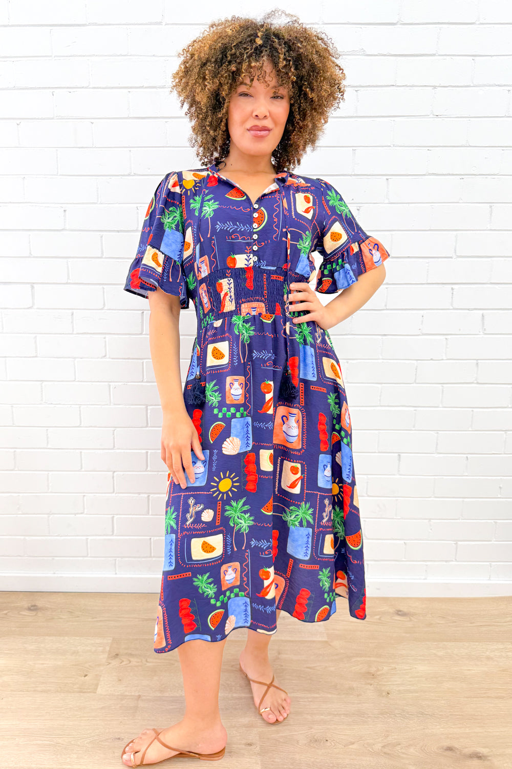 Apollo Dress - Navy Multi