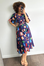 Apollo Dress - Navy Multi