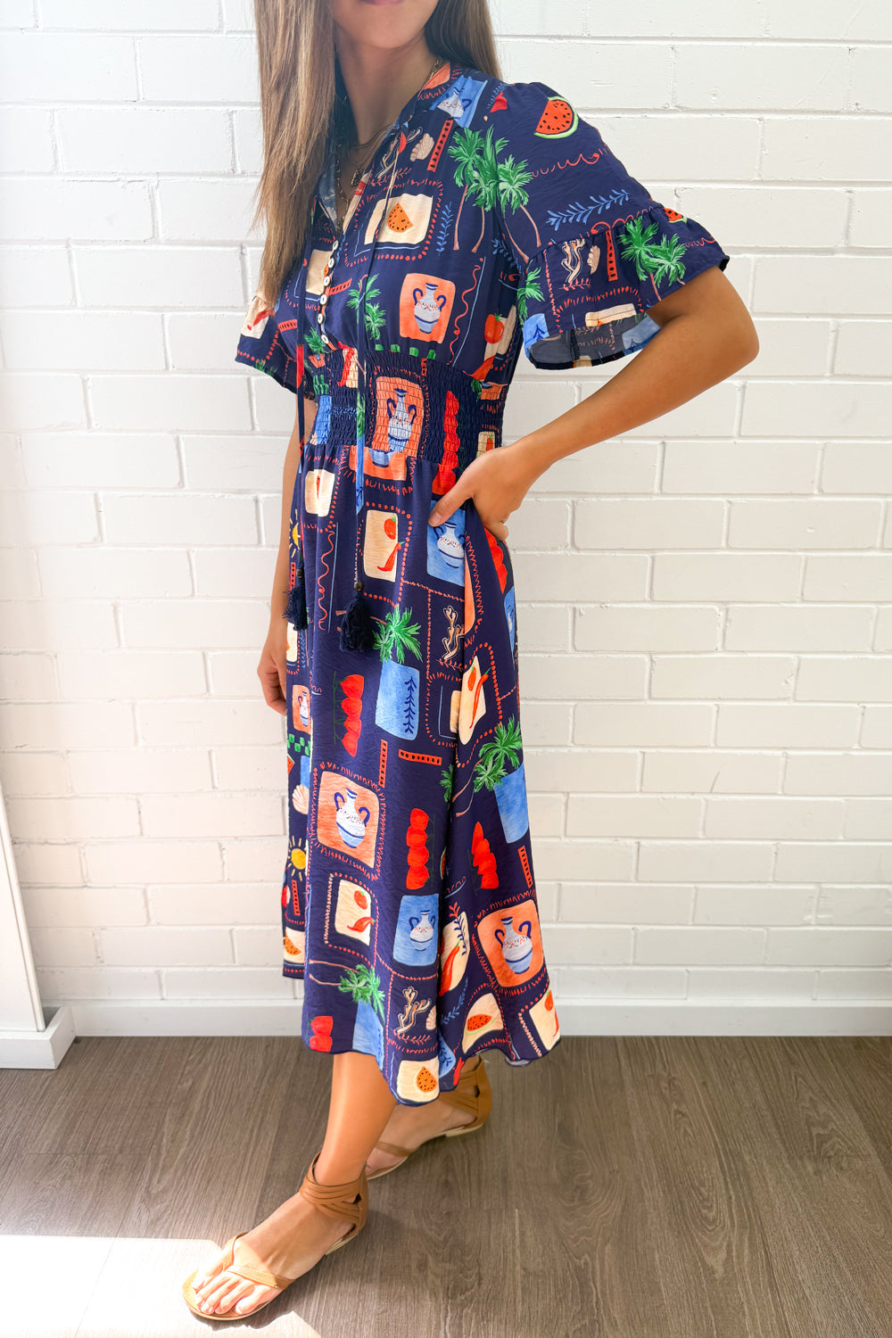 Apollo Dress - Navy Multi