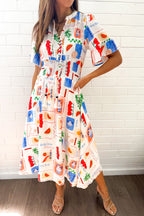 Apollo Dress - White Multi