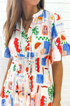 Apollo Dress - White Multi