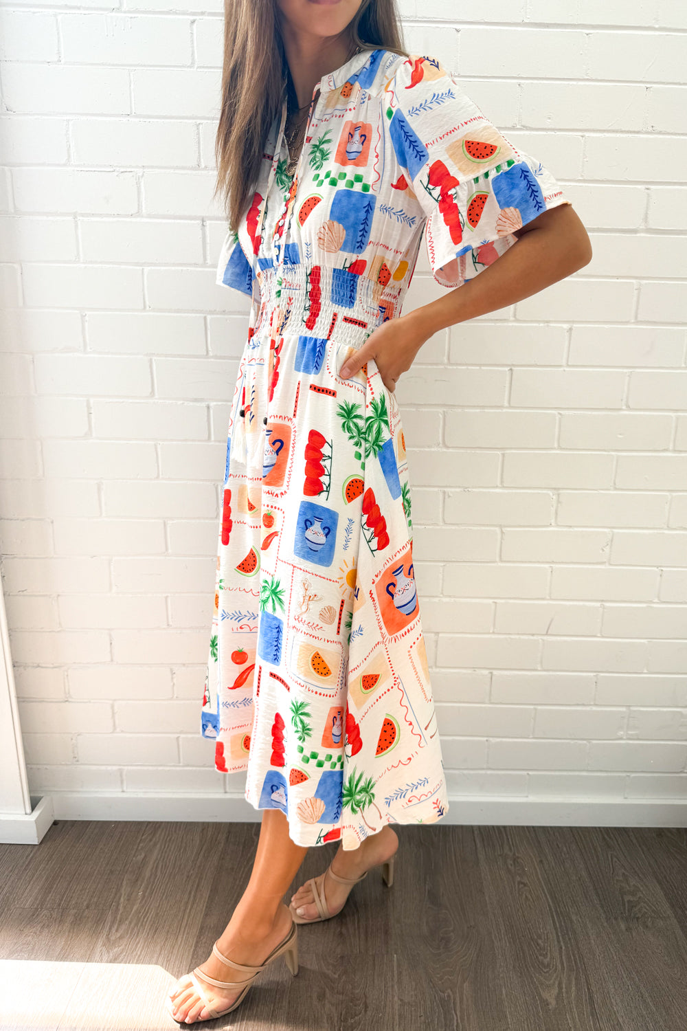 Apollo Dress - White Multi