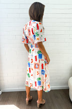 Apollo Dress - White Multi