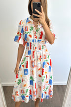 Apollo Dress - White Multi