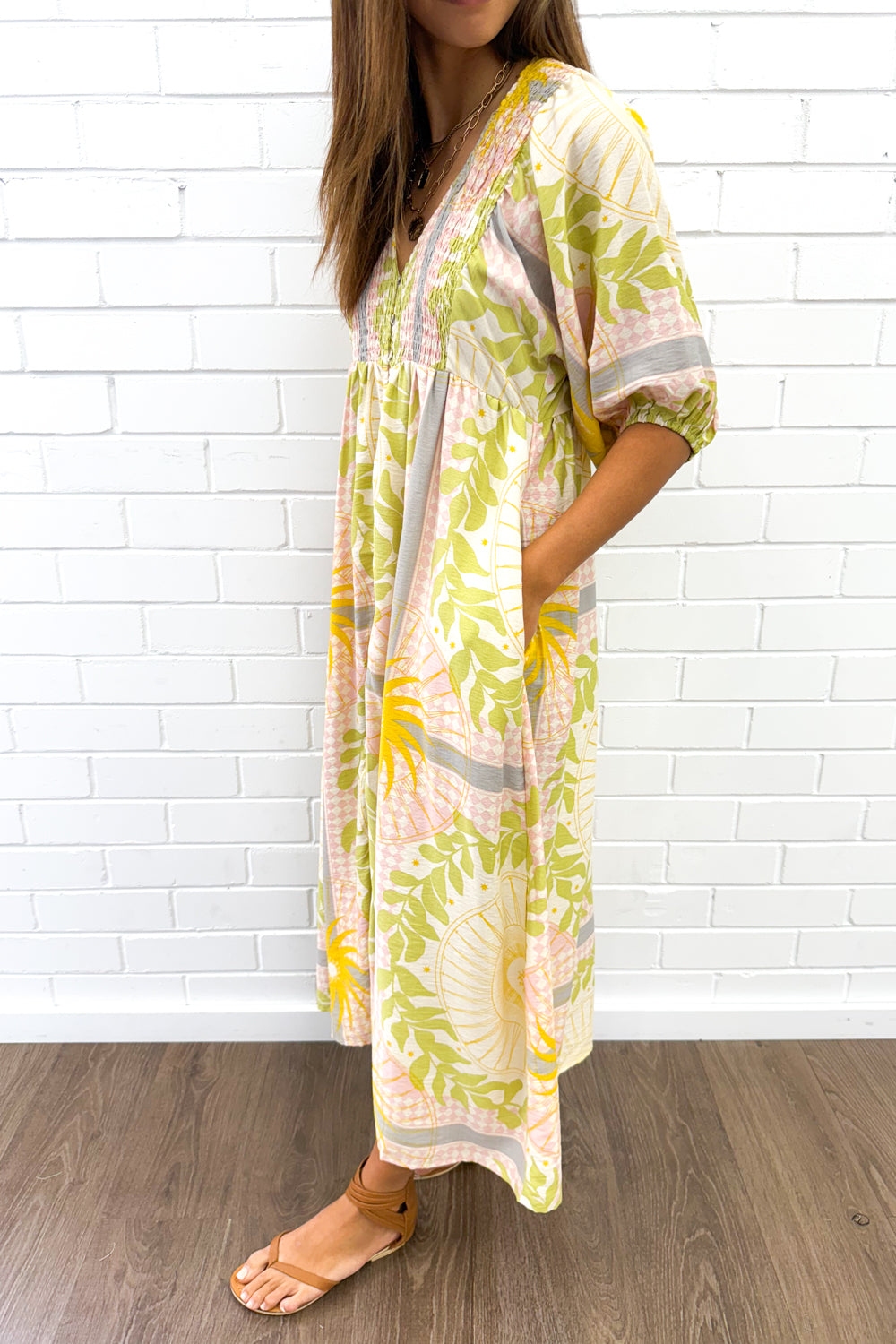Finn Dress - Green Yellow Multi