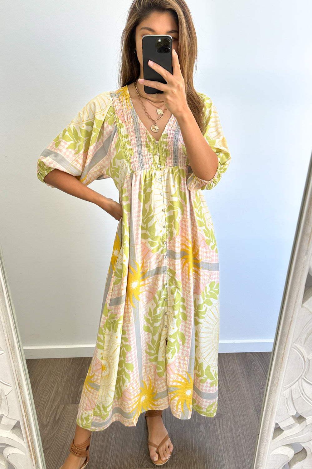 Finn Dress - Green Yellow Multi