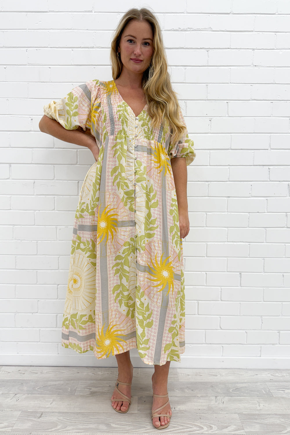 Finn Dress - Green Yellow Multi