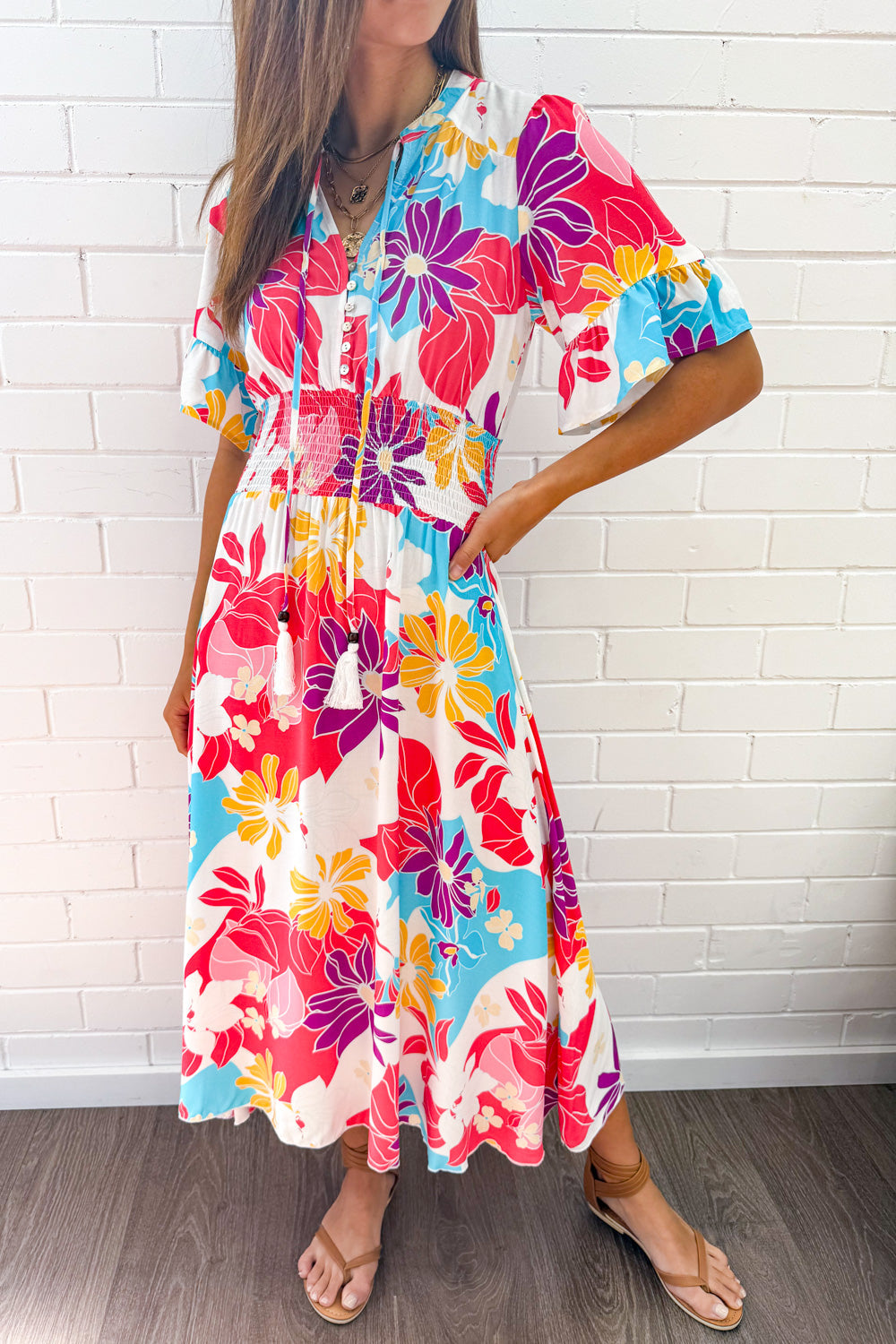 Kai Dress - Hot Pink  Multi Tropic