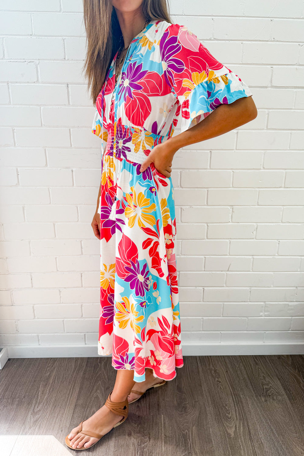 Kai Dress - Hot Pink  Multi Tropic