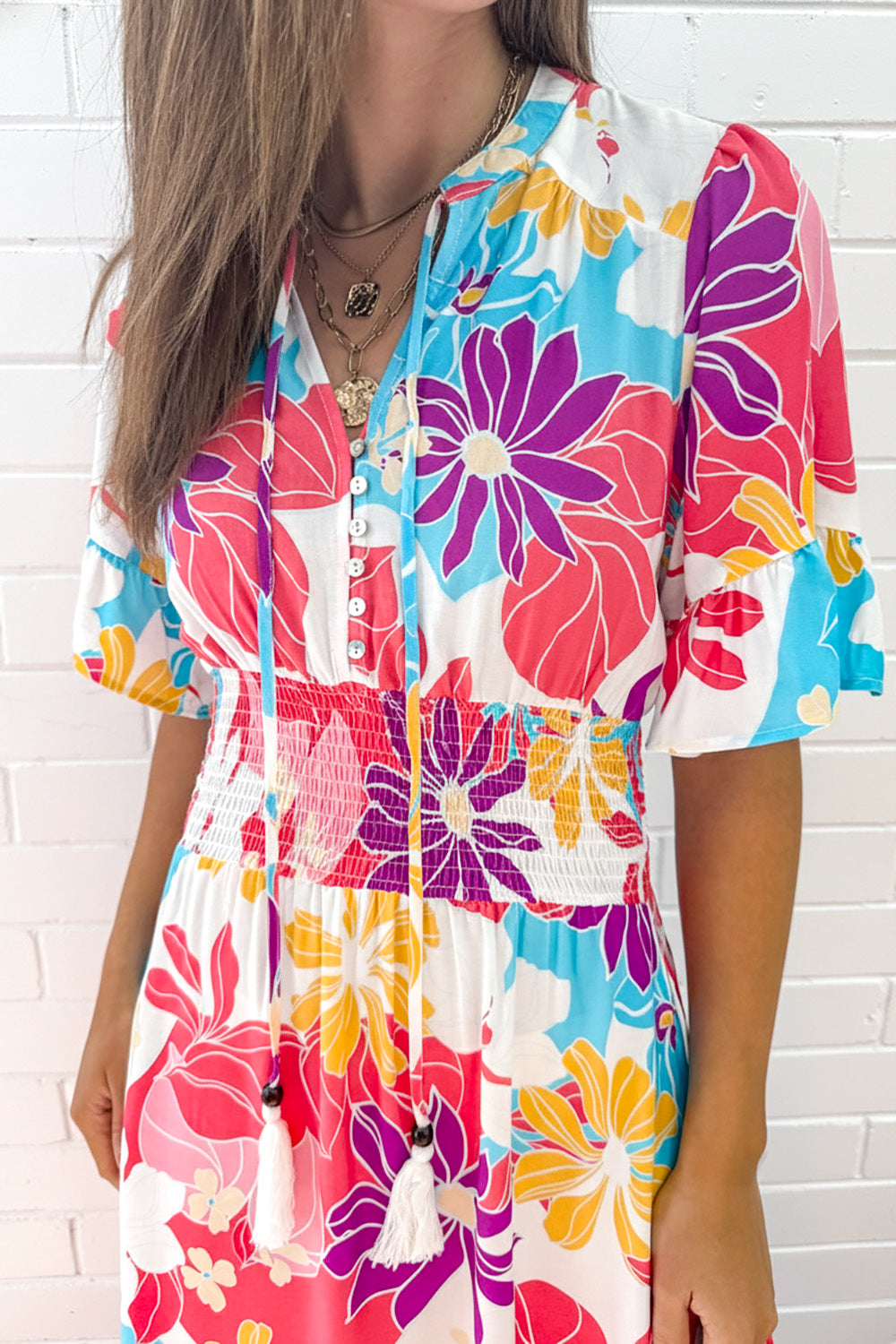 Kai Dress - Hot Pink  Multi Tropic