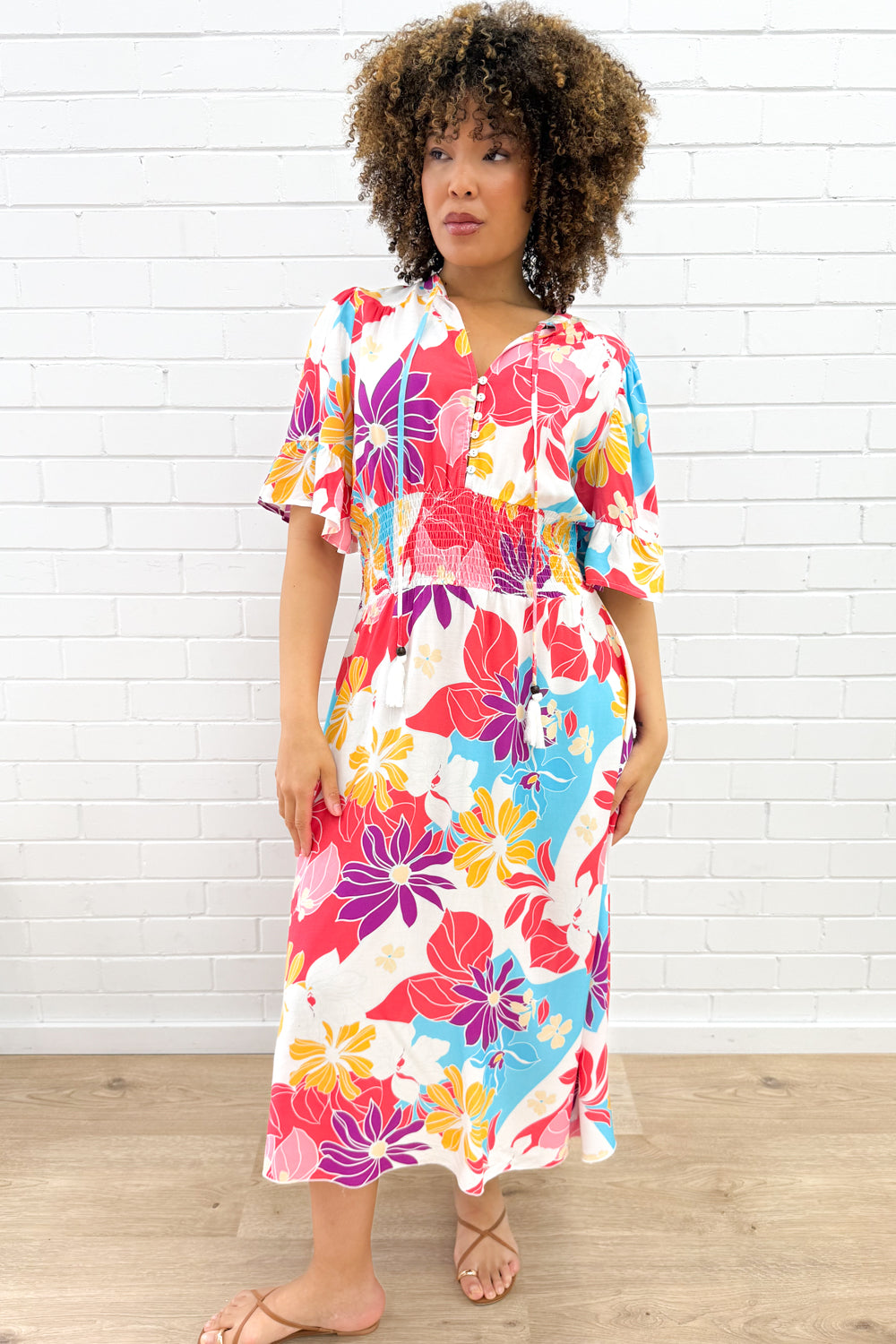 Kai Dress - Hot Pink  Multi Tropic