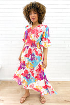 Kai Dress - Hot Pink  Multi Tropic