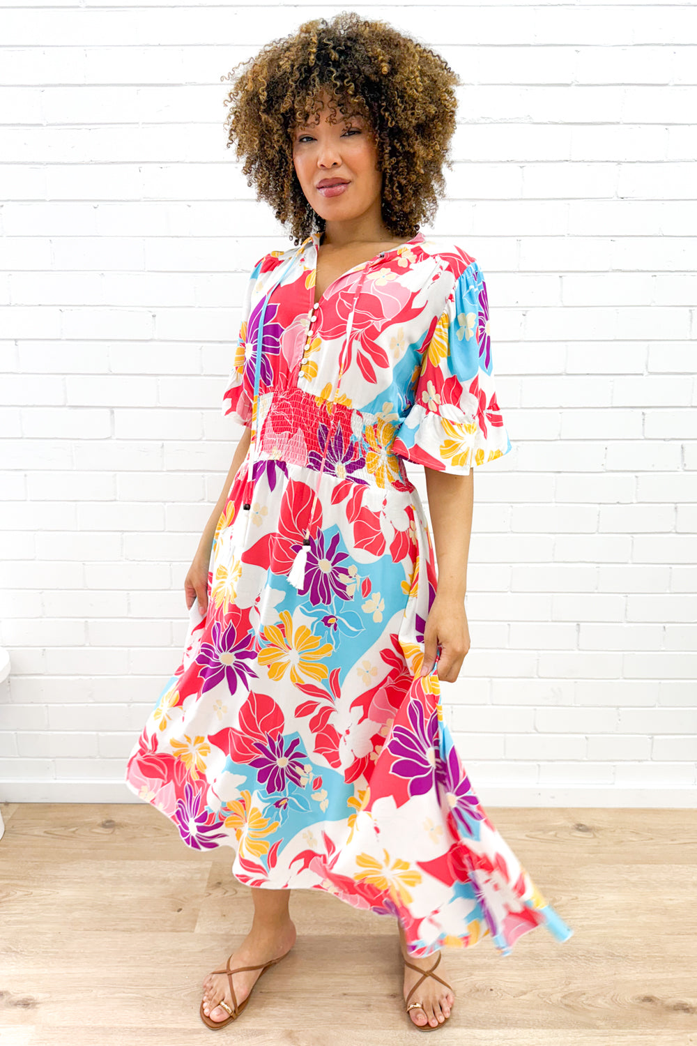 Kai Dress - Hot Pink  Multi Tropic