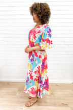 Kai Dress - Hot Pink  Multi Tropic