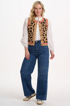 Natalie Knitted Waistcoat - Tan/Black, Natural Leopard