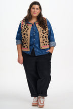 Natalie Knitted Waistcoat - Tan/Black, Natural Leopard