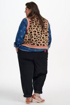 Natalie Knitted Waistcoat - Tan/Black, Natural Leopard