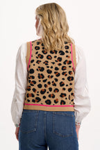 Natalie Knitted Waistcoat - Tan/Black, Natural Leopard