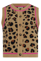 Natalie Knitted Waistcoat - Tan/Black, Natural Leopard