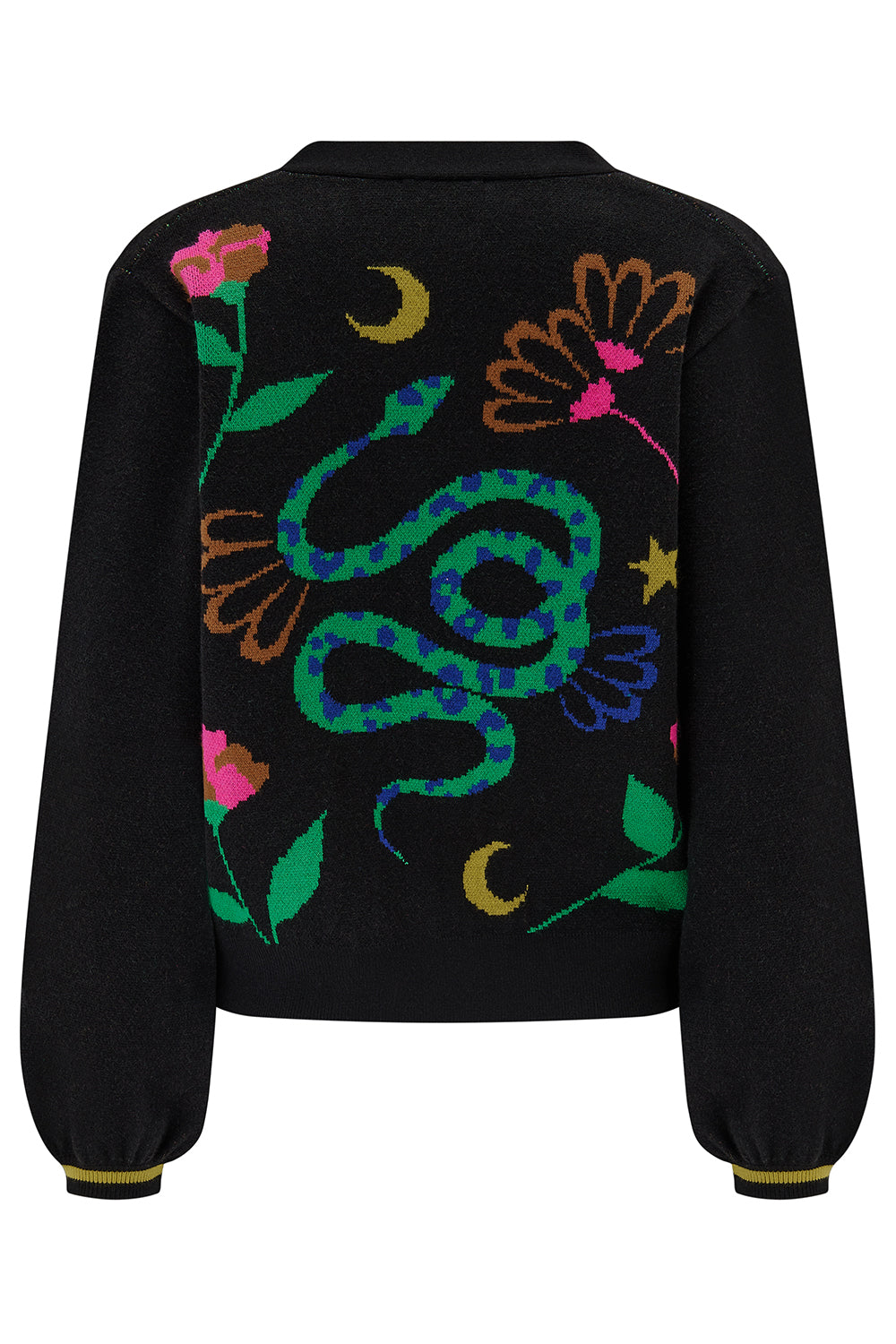 Adrian Cardigan - Black, Snake Floral