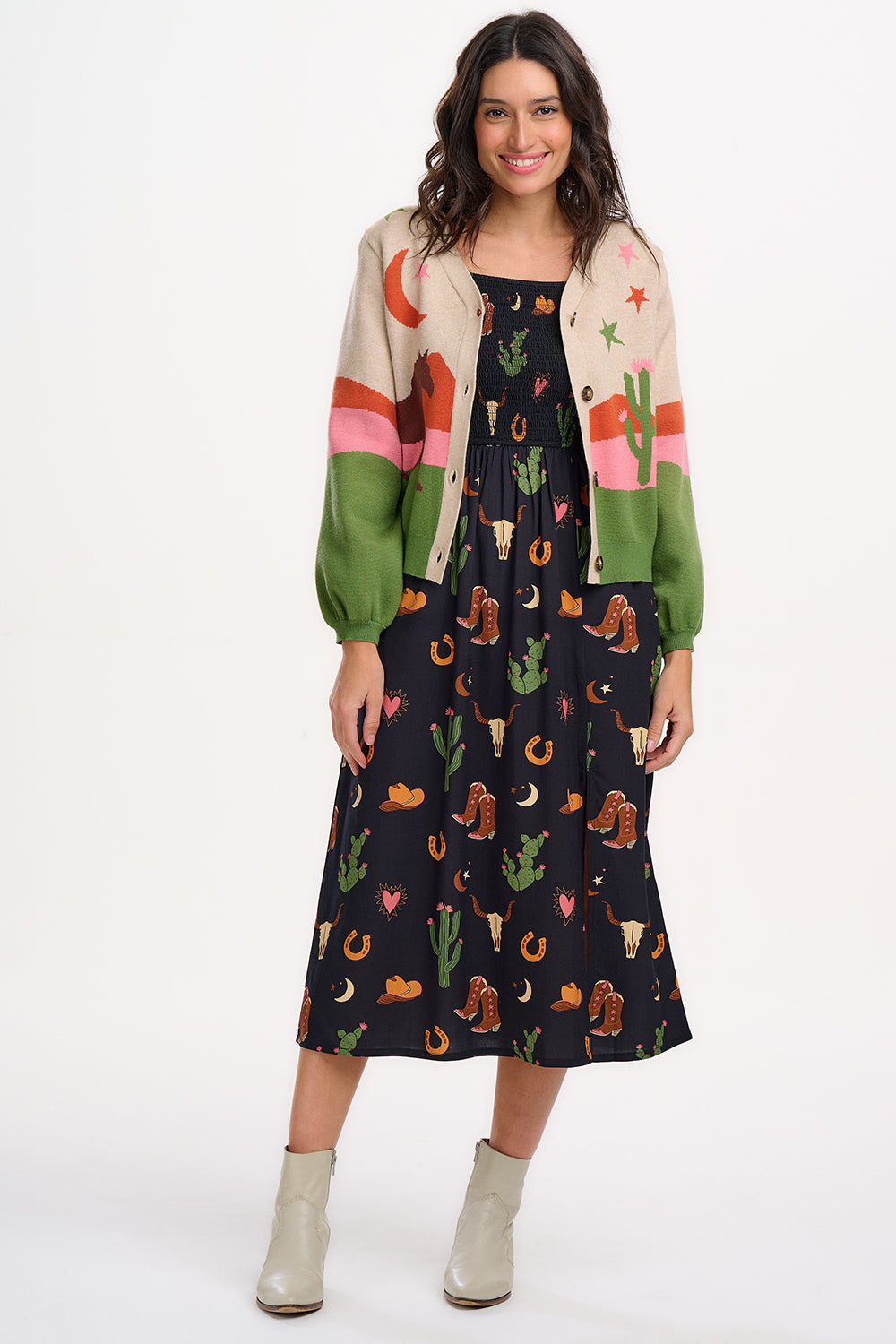 Adrian Cardigan - Oatmeal, Desert Cowgirl