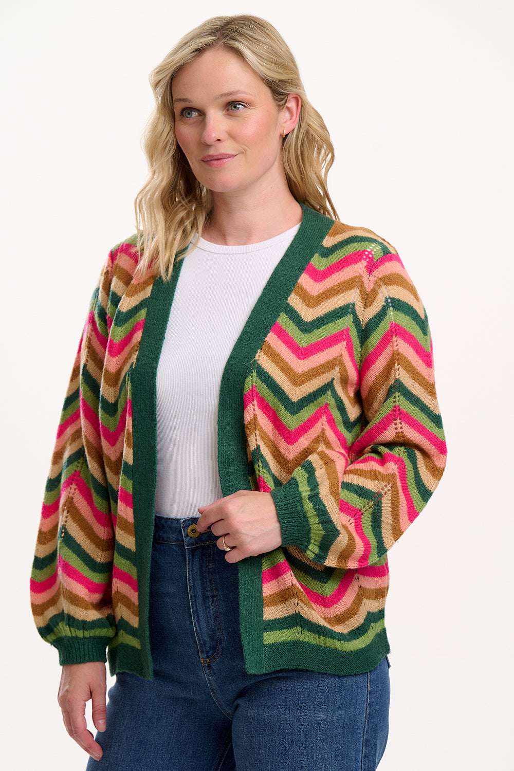 Bella Cardigan - Multi, Autumn Chevron