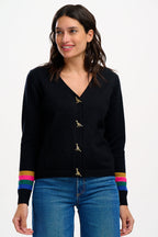 Jennifer Cardigan - Black, Dinosaur Buttons