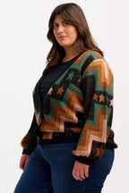 Morganna Cardigan - Multi, Chevron & Stars