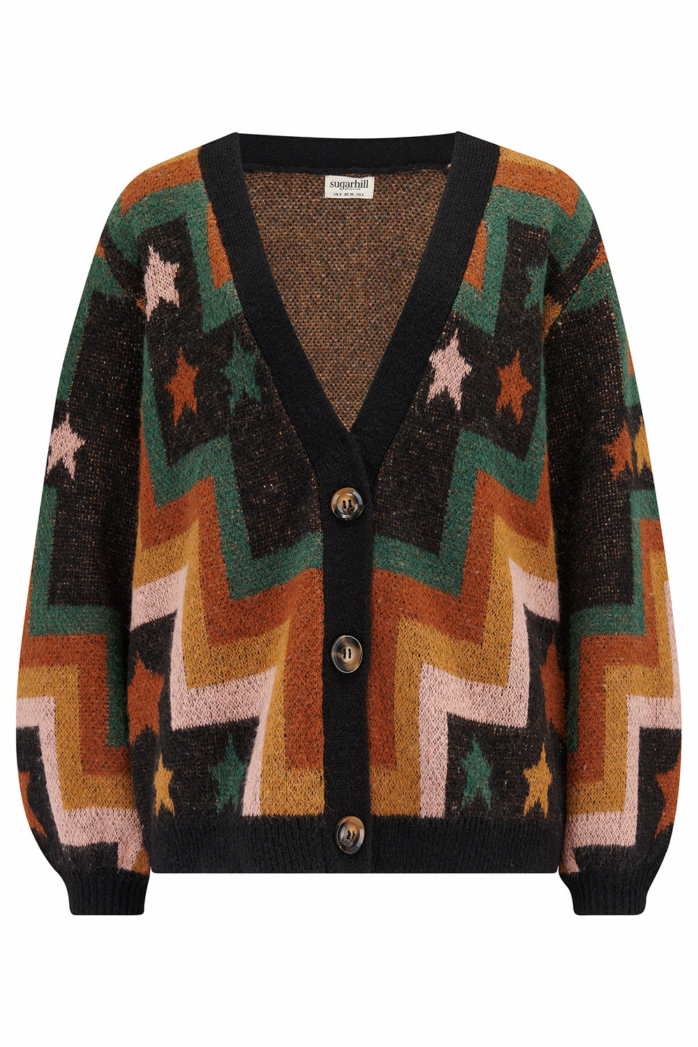 Morganna Cardigan - Multi, Chevron & Stars