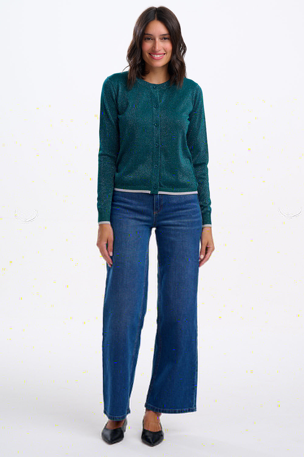 Ophilia Cardigan - Teal Sparkle