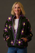Remi Popper Fleece - Olive, Retro Daisy