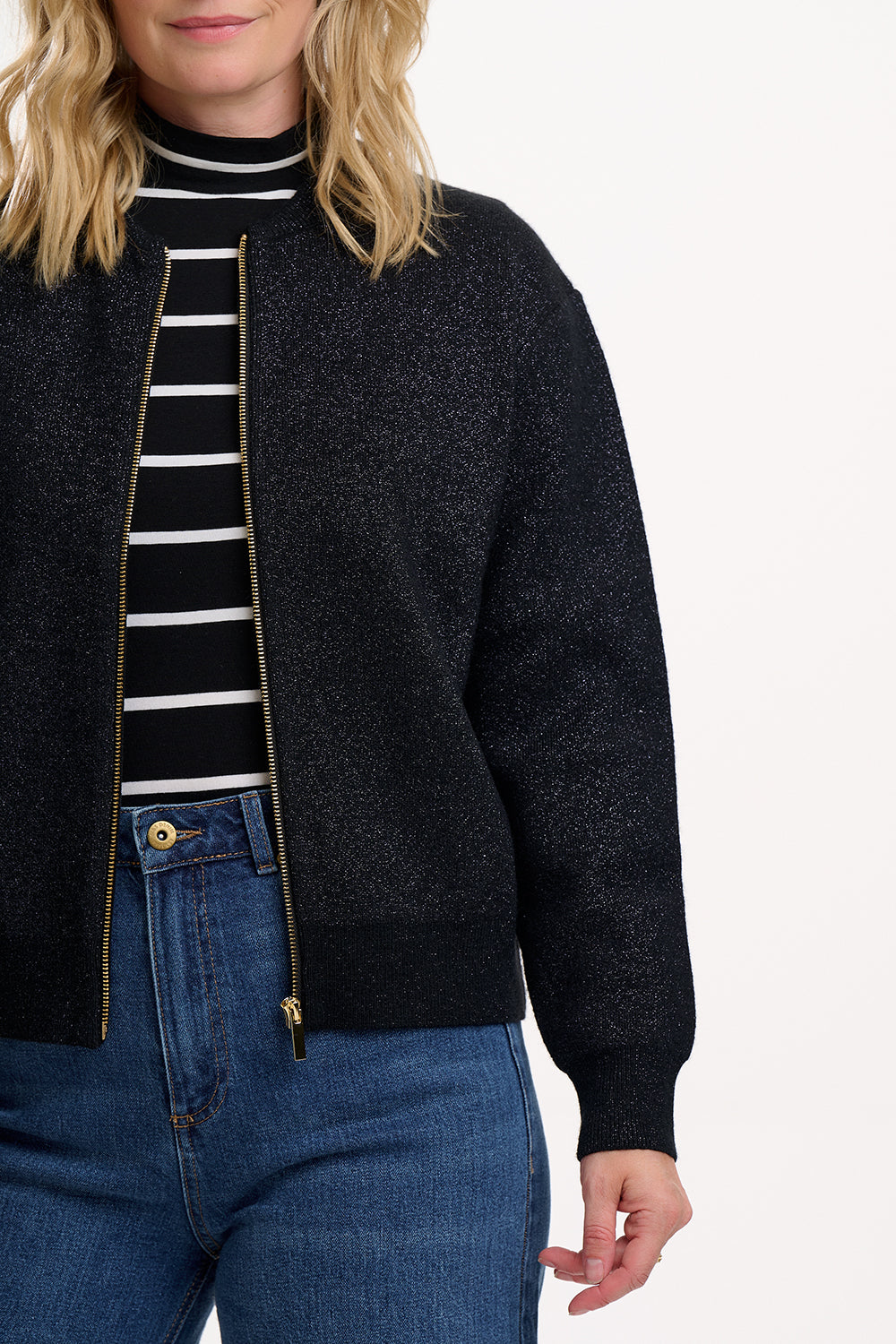 Solana Bomber Jacket - Black Sparkle