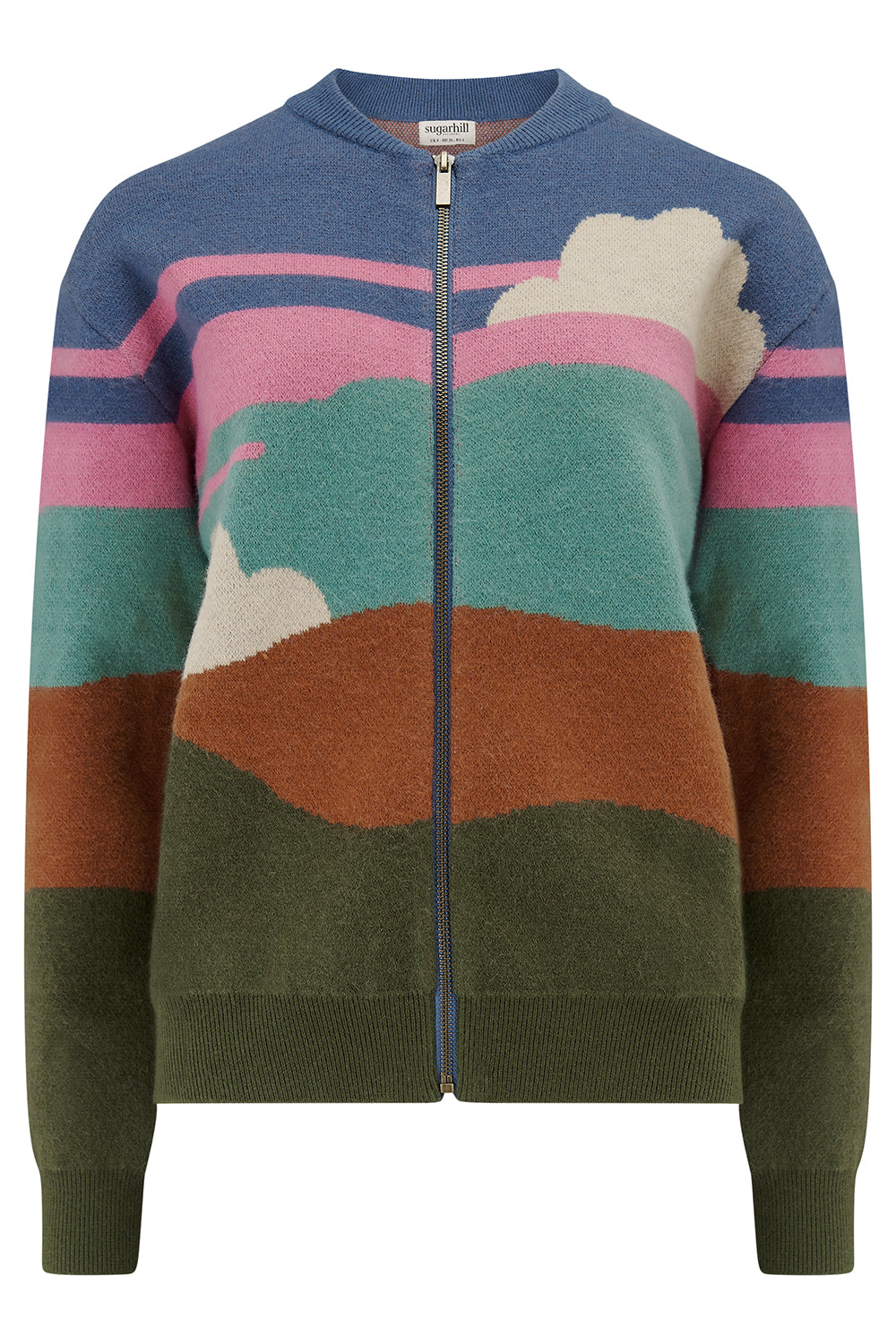 Solana Knitted Bomber - Multi, Cloudy Hills