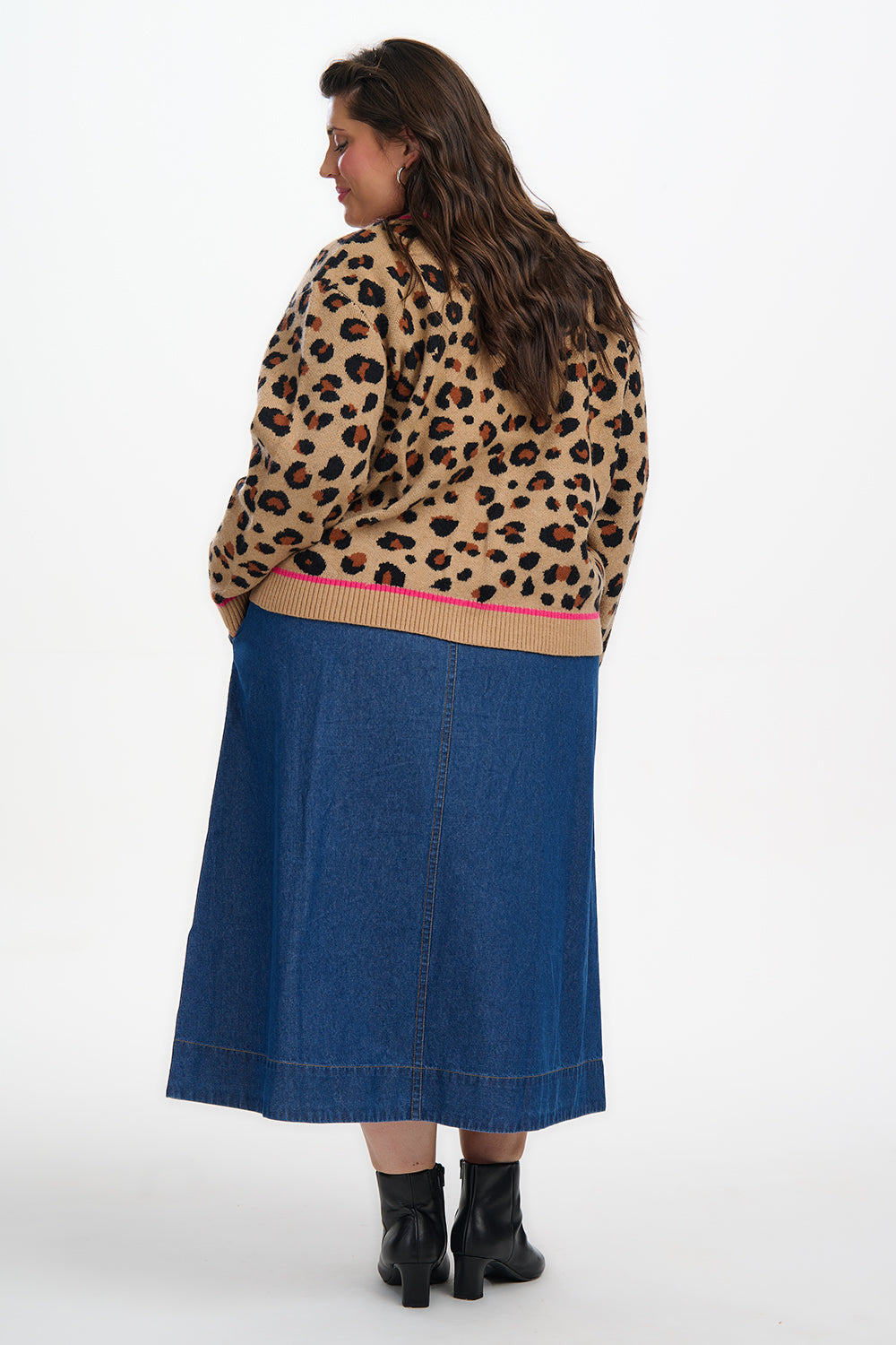 Solana Knitted Bomber - Tan/Black, Natural Leopard