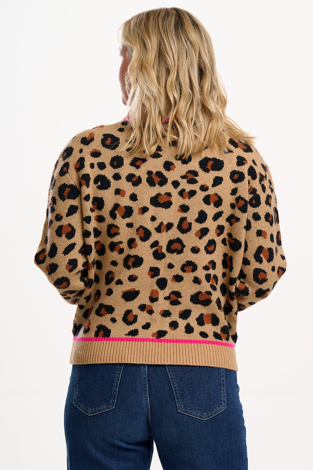 Solana Knitted Bomber - Tan/Black, Natural Leopard
