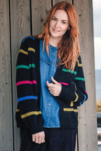 Yvette Cardigan - Black, Bright Lines