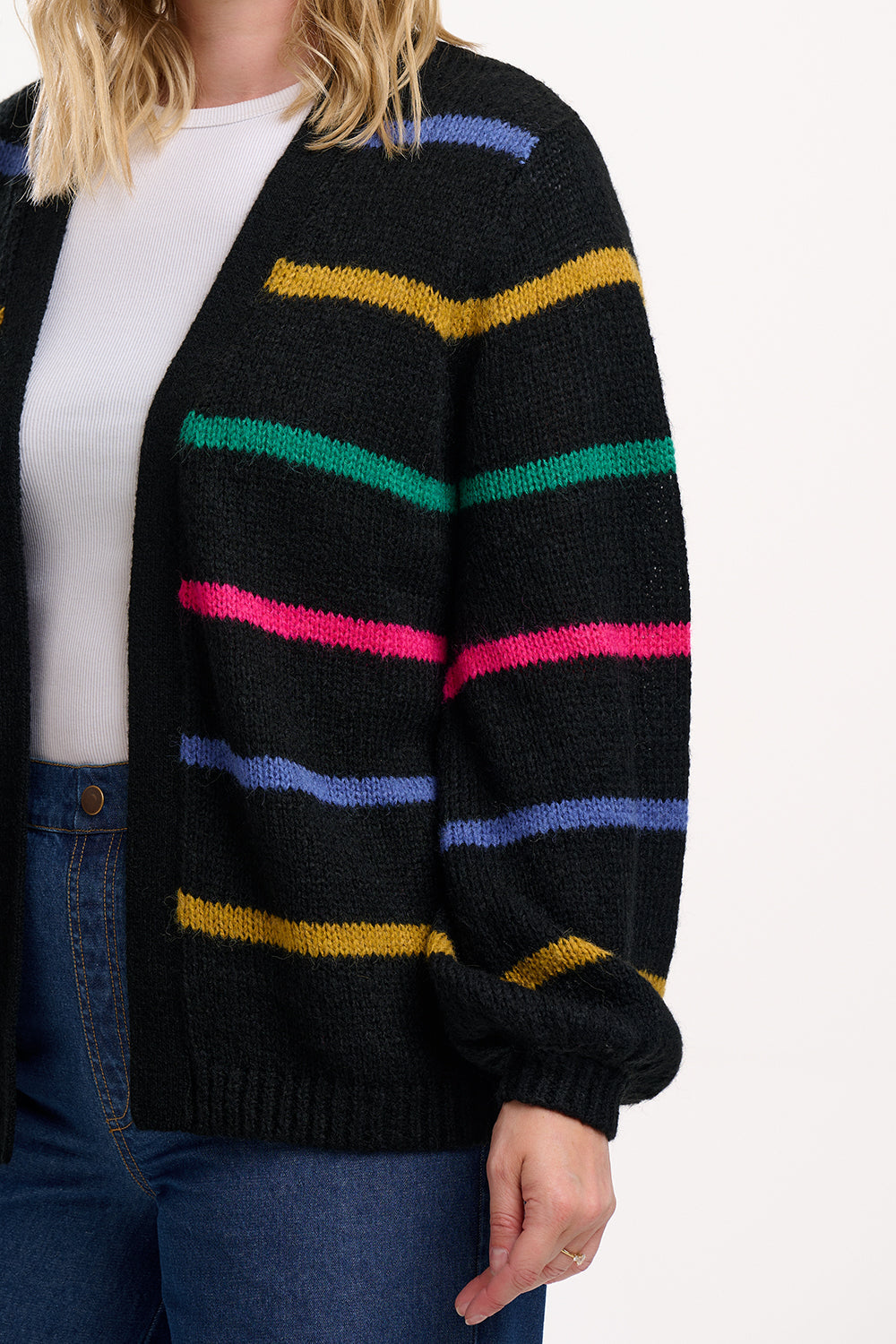Yvette Cardigan - Black, Bright Lines