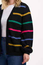 Yvette Cardigan - Black, Bright Lines