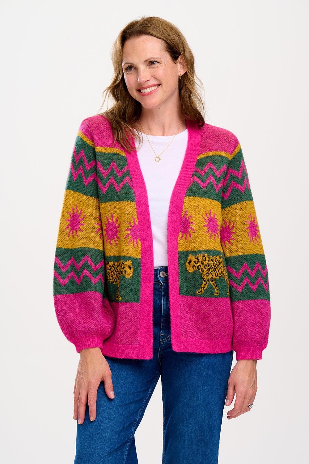 Yvette Cardigan - Multi, Sun Leopards